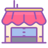Icona di un negoziocon tenda rossa